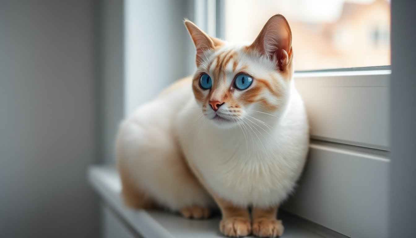 Chat croisé Siamois aux yeux bleus et au masque foncé