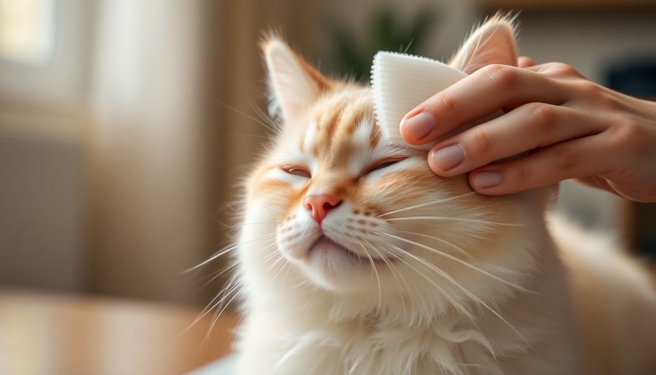 Brossage d'un chat croisé Siamois à poil court