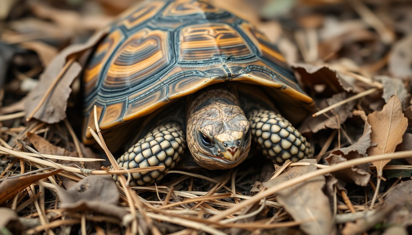 Tortue d'Hermann s'enfouissant pour l'hibernation
